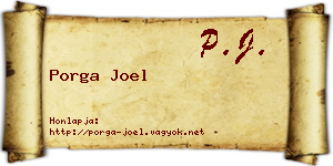 Porga Joel névjegykártya